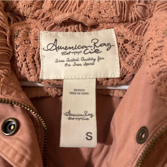 American Rag Blush Hooded Jacket with Lace Accents - Picture 3 of 3